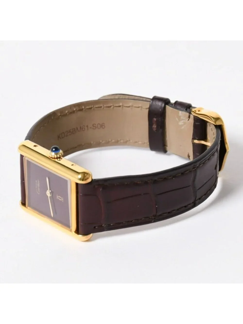 Cartier Tank LM Vermeil Must LM Watch Leather Bordeaux Dial Manual Wind